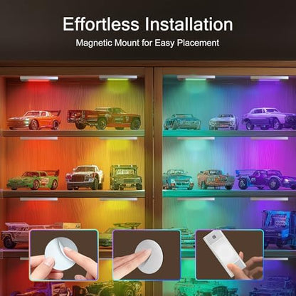 V4light Rechargeable Motion Sensor Night Light, 6-Pack Black, RGB-6