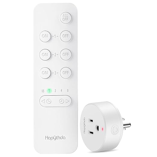 Remote Control Outlet with Countdown Function, 15A/1500W Anti-Surge 4000V Wireless Remote Outlet, 500FT RF Range No Wire Remote Plug On Off Switch for Household Appliances, Christmas Lights