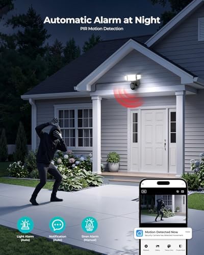 iMaihom LM Security Outdoor Cam with Motion-Activated, Color Night Vision, 2-Way Audio, Siren, 24/7 Recording, IP65, 5G/2.4G WiFi, Black