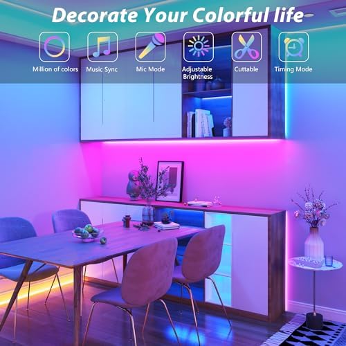 Ledagic Led Lights for Bedroom 190 ft (2 Rolls of 95ft), Led Lights Strip