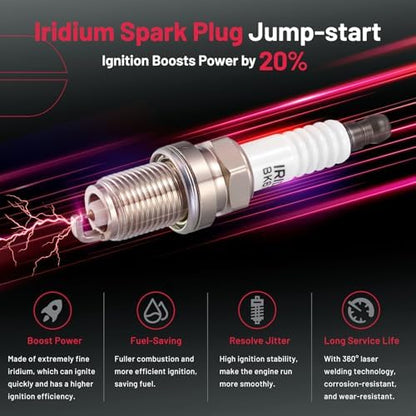 BDFHYK 4 Ignition Coil Pack UF480 and 4 Iridium Spark Plug 7090 Compatible with Subaru Impreza 2002 2003 2.0L H4 Coil for UF-480 E960 52-1749 IC560 22433-AA421 22433-AA560 22433-AA561