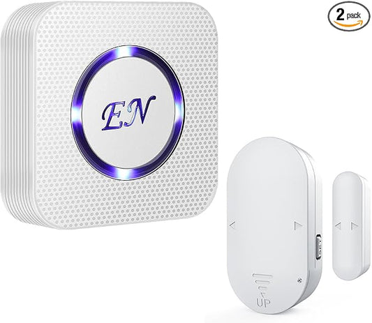Wireless DoorBell Chime, Door Sensor Alarm When Open for Kids Safety, Home and Business, 500 FT Range, 58 Ringtones, 5 Adjustable Volume, On/Off Switch