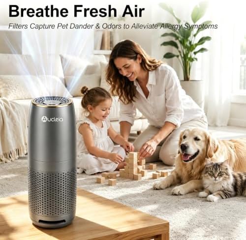 Aucleia 2 Pack Air Purifiers for Bedroom & Dorm Room, True H13 HEPA Filter