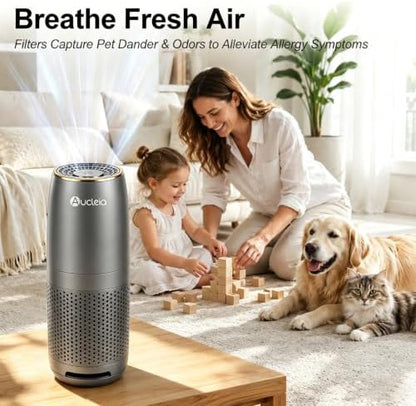 Aucleia 2 Pack Air Purifiers for Bedroom & Dorm Room, True H13 HEPA Filter