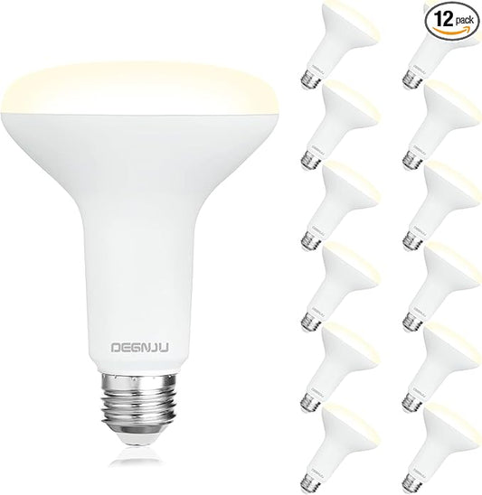DEGNJU 12 Pack BR30 LED Recessed Light Bulb, Dimmable Indoor Flood Light Bulbs CRI80 7W Equivalent 65W 3000K Warm White 650 Lumens, 15000 Lifetime Hours E26 Base LED Can Light Bulb, Flicker-Free
