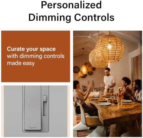 Legrand Radiant 150W LED Dimmer Light Switch 3-Way Rocker Gray 1 Pack