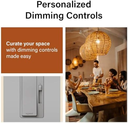 Legrand Radiant 150W LED Dimmer Light Switch 3-Way Rocker Gray 1 Pack