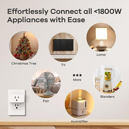 Linkind Matter Smart Plug, Work with Apple Home, Siri, Alexa, Google, SmartThings, Smart Home Smart Outlet Timer 15A/1800W, APP Remote Control & Schedule, 2.4G Wi-Fi Only, 12 Pack