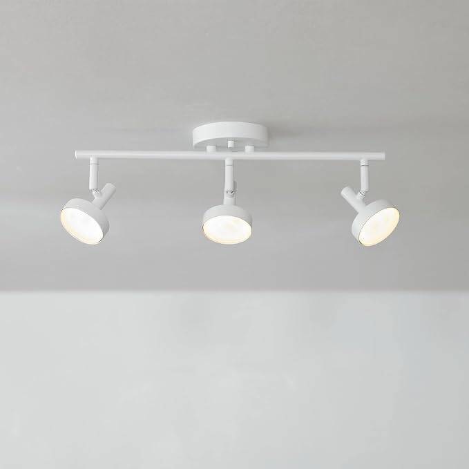 Globe Electric 64000008 19" 3-Light 22.5W Dimmable LED Integrated Track Lighting, Matte White, Lighting for Kitchen, Bathroom, Bedroom, or Dining Room, Living Room Ceiling Lights, Light Fixture