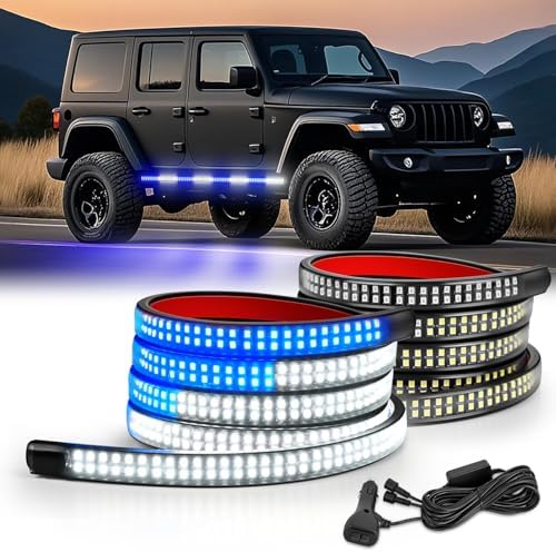 Nilight 2PCS 70 Inch Running Board LED Lights Strip Blue White for Truck