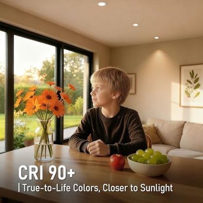 TORCHSTAR 12-Pack 5CCT 3 Inch Ultra-Thin LED Recessed Light, CRI90 6W