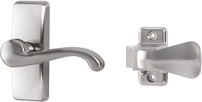 Ideal Security GL Lever Handle Set for Storm Doors and Screen Doors, Storm Door Handle Replacement, Screen Door Handle, Satin Nickel