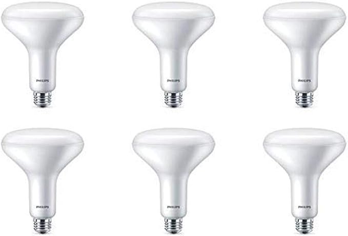 Philips LED Dimmable BR40 Light Bulb, 800 Lumen, Daylight (5000K), 8.8W=65W, E26 Base, Title 20 Certified, 6-Pack