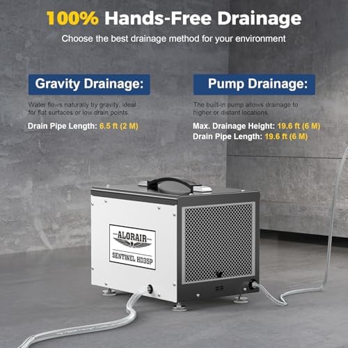 ALORAIR Smart Wi-Fi 70 Pints Crawlspace Dehumidifier with Pump Compact Unit