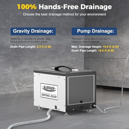 ALORAIR Smart Wi-Fi 70 Pints Crawlspace Dehumidifier with Pump Compact Unit