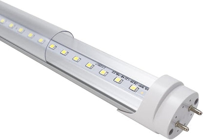 LightingWill LED T8 Light Tube 4FT, Daylight White 5000K, Dual-End Powered Ballast Bypass, 2000Lumen 18W (40W Equivalent Fluorescent Bulb Replacement), Clear Cover, AC85-265V Lighting Fixture, 4 Pack…