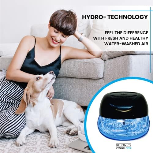 Bluonics Fresh Aire 4-Pack Water Air Washer, Water-Based Air Revitalizer & Room Freshener with 4 Fragrance Bottles, 7-Color LED Night Light and Relaxing White Noise