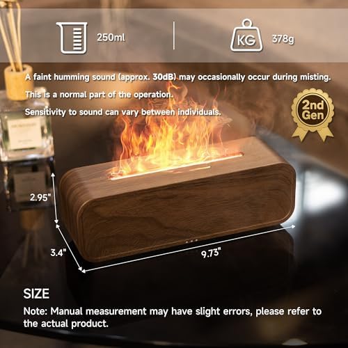TMEHM Sound Reactive Flame Essential Oil Diffuser Humidifier, Aromatherapy