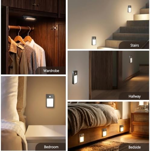 VST 3 Pack Rechargeable Stair Lights Motion Sensor 1800mAh Battery Powered