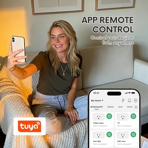 BXST WiFi Smart Plugs Compatible with Alexa and Google Home, 15A/1800W, 1 Pack