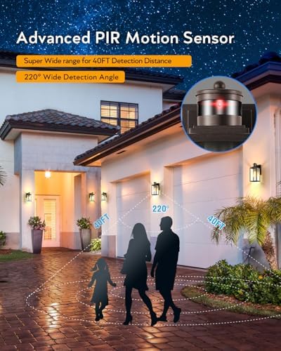 VIANIS Bronze Motion Sensor Outdoor Garage Lighting Fixtures Wall Mount