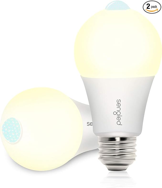 Sengled Motion Sensor Light Bulbs, A19 3000K 800LM Outdoor Indoor LED Bulb, 8.8W (60W Equivalent), Soft White Motion Sensing Bulb Built-in Photocell Sensor for Front Porch Garage Hallway, 2 Pack