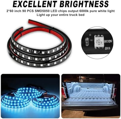 Mupera 60 Inch RGB Truck Bed Lights Strip Kit for Pickup Truck SUV RV