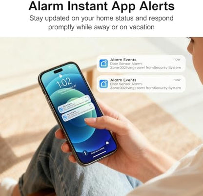 Wireless Home Security Systems,24Piece WiFi+GSM/4G Home Alarm System with Instant App Alerts & Remote Control,SOS Button Motion Sensors,Work with Alexa,NO Monthly Fees,Apartment,Kids Safety