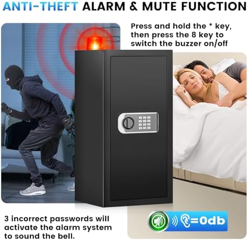 27.56"H Steel Safe Box, 6.0 Cuft Home Safes with Fireproof Waterproof Bag