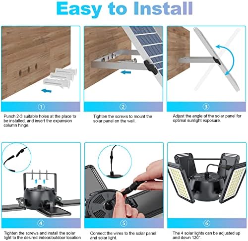 Latband Solar Shed Light Outdoor Indoor Solar Powered Motion Sensor Pendant Light,144LED 1200LM Daytime Work with 5 Modes & Remote Control 4 Heads IP65 Waterproof for Garage Barn Shop 2 Pack