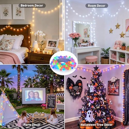 JMEXSUSS Connectable 33ft 100 LED Color Changing String Lights for Bedroom