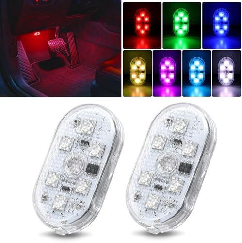 Nilight 2 PCS 7 Colors Wireless Magnetic RGB LED Interior Lights