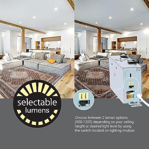 HALO RL 6 in Canless LED Recessed Ceiling Light with Selectable Color Temperature 2700K-5000K Selectable Lumen 900/1200 for Indoor Outdoor Wet Locations Dimmable IC Rated-RL6LS9FSD2W1EWHDM (Pack of 4)