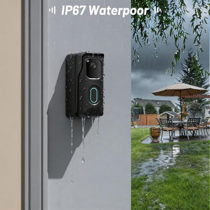 Rechargeable Power Mount for Blink Doorbell (2nd Gen) – No More Battery Changes with Built-in 19800mAh Battery, Continuous Charging for 6-8 Months, Weatherproof for Outdoor Security