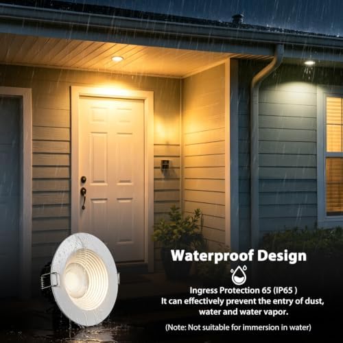 Adetu 6 Pack 4 Inch 5CCT Anti-Glare LED Downlight, Recessed Ceiling Light