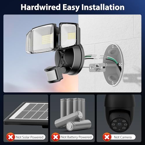 Security Lights Motion Outdoor with Dusk to Dawn, Hardwired Floodlights