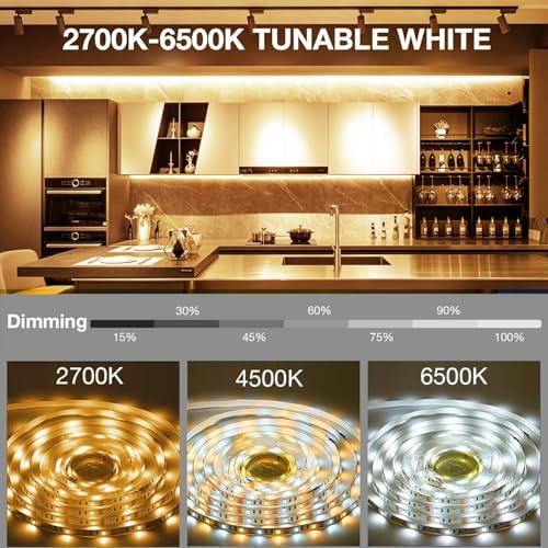 DAYBETTER Under Cabinet Lighting Kit,10 PCS White LED Strip Lights with APP