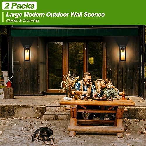 FILIYANO Large Outdoor Wall Lights, 16 Inch,Modern Exterior Fixtures,2 Pack