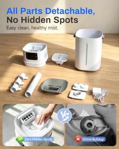 Lacidoll 4.2Gal Humidifier Large Room, Cool Mist & Easy Clean, Bedroom