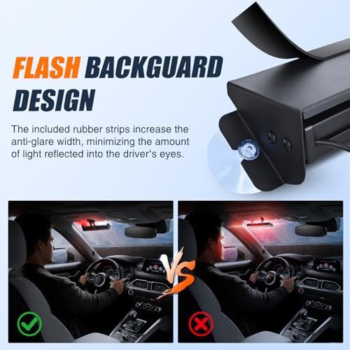 Nilight 8LED Red White Traffic Advisor Strobe Light Bar Hazard Safety