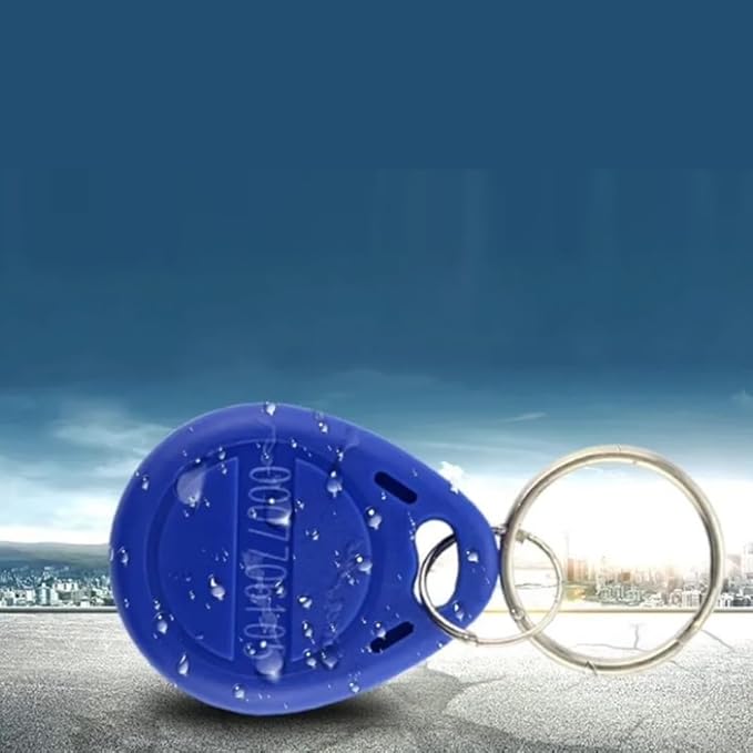 RFID 125KHz Blue Keychain ID Access Card Proximity Card Tag for Access Control Systems (10-Pack)