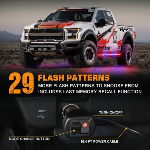 XRIDONSEN 2PCS 60 inch Strobe Lights Strip 720 LED Running Board Lights
