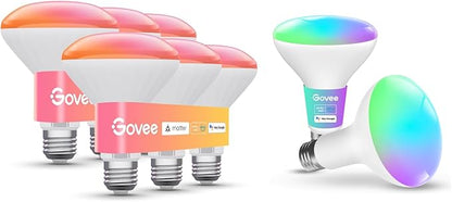 Govee BR30 Smart Light Bulbs 850 Lumen, 6 Pack Bundle with BR30 LED Bulbs 1200 Lumen,2 Pack