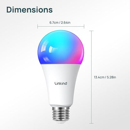 Linkind Smart Light Bulbs 1600LM (100W Equivalent) 4Pack Bundle Smart Light Bulbs 800LM (60W Equivalent) 4Pack (Compatible with Alexa & Google Home)