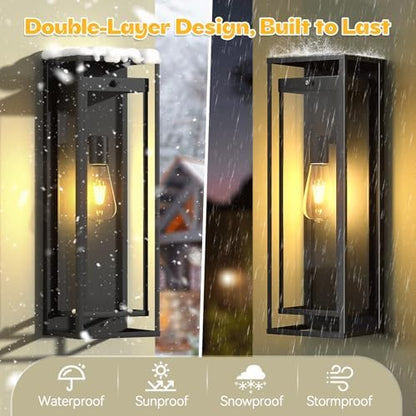 20in Large Outdoor Wall Light Dusk to Dawn Sconce Exterior Lighting Fixture