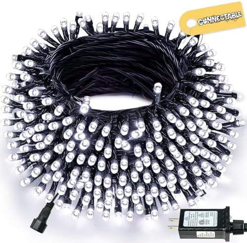 Connectable 88Ft 240LED Christmas String Lights Outdoor Indoor, Cool White