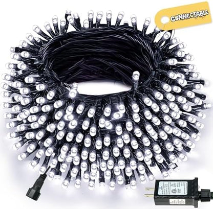 Connectable 88Ft 240LED Christmas String Lights Outdoor Indoor, Cool White