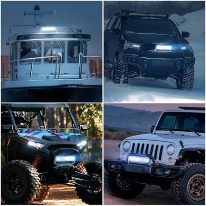 Nilight Marine LED Light Bar Navigation Lights 13.5 Inch White Spot Flood Combo Ponton Boat Deck Dock Lighting for Night Fishing T-top Stern Yacht Port Sailboat Trucks Tractors