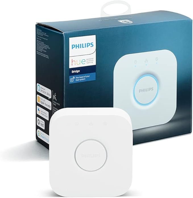Philips Hue (1) Bridge with (2) Smart 60W A19 LED Bulb, White and Color Ambiance Color-Changing Light, 800LM, E26 - Control with Hue App - Works with Alexa, Google Assistant, Apple Homekit, and Matter