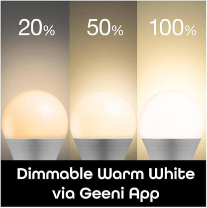 9W A19 Medium Base White Dimmable Lux 800 Smart LED Light Bulb